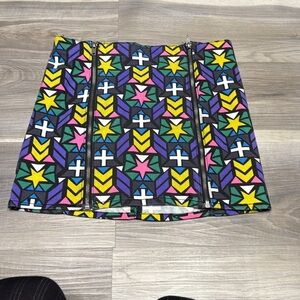 Divided Colorful Chevron Skirt NWT size 6